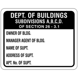 DB-116 Dept of Buildings Subdivisions ABCD